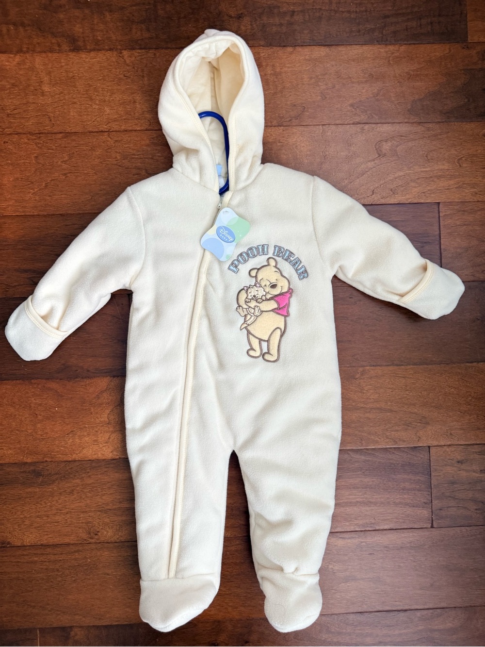 Vintage New Disney Cream Pooh Bear Fleece Snowsuit